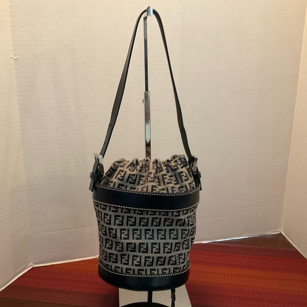 Fendi Zucchino Draw String Bucket Bag